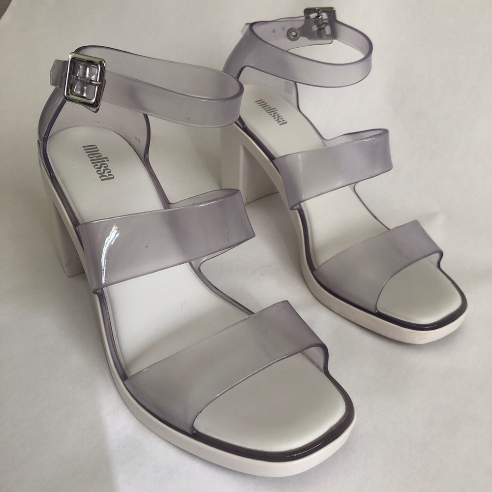 Melissa plastic white & clear heels